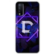 Vivo Y11S Dark Neon Yaprak D Harfi Baskılı Uyumlu Silikon Kılıf