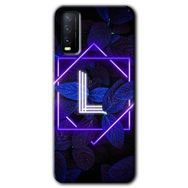 Vivo Y11S Dark Neon Yaprak L Harfi Baskılı Uyumlu Silikon Kılıf