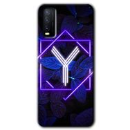 Vivo Y11S Dark Neon Yaprak Y Harfi Baskılı Uyumlu Silikon Kılıf