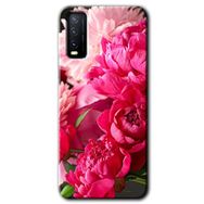 Vivo Y11S Kırmızı Beyaz Gül Baskılı Uyumlu Silikon Kılıf