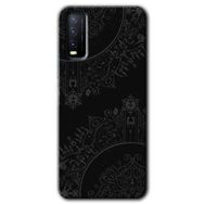 Vivo Y11S Siyah Mandala Baskılı Uyumlu Silikon Kılıf