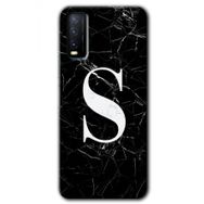 Vivo Y11S Siyah Mermer Desenli Ş Harfi Baskılı Uyumlu Silikon Kılıf