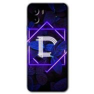 Vivo Y15S Dark Neon Yaprak D Harfi Baskılı Uyumlu Silikon Kılıf