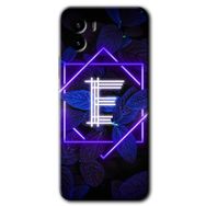 Vivo Y15S Dark Neon Yaprak E Harfi Baskılı Uyumlu Silikon Kılıf