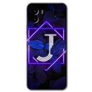 Vivo Y15S Dark Neon Yaprak J Harfi Baskılı Uyumlu Silikon Kılıf