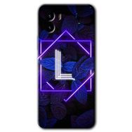 Vivo Y15S Dark Neon Yaprak L Harfi Baskılı Uyumlu Silikon Kılıf