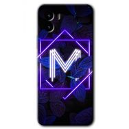 Vivo Y15S Dark Neon Yaprak M Harfi Baskılı Uyumlu Silikon Kılıf