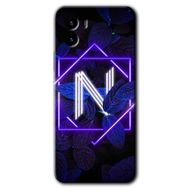 Vivo Y15S Dark Neon Yaprak N Harfi Baskılı Uyumlu Silikon Kılıf