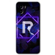 Vivo Y15S Dark Neon Yaprak R Harfi Baskılı Uyumlu Silikon Kılıf