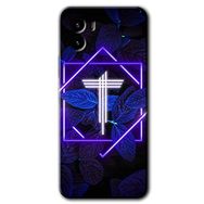 Vivo Y15S Dark Neon Yaprak T Harfi Baskılı Uyumlu Silikon Kılıf