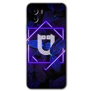 Vivo Y15S Dark Neon Yaprak Ü Harfi Baskılı Uyumlu Silikon Kılıf