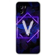 Vivo Y15S Dark Neon Yaprak V Harfi Baskılı Uyumlu Silikon Kılıf