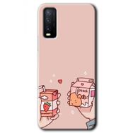 Vivo Y20 Meyveli Süt Baskılı Uyumlu Silikon Kılıf