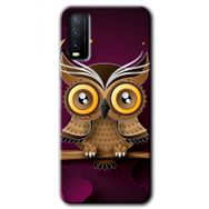 Vivo Y20 Owl Bird Branch Baskılı Uyumlu Silikon Kılıf