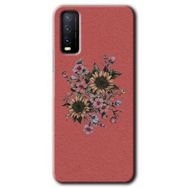 Vivo Y20 Retro Çiçek Baskılı Uyumlu Silikon Kılıf