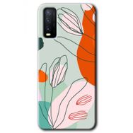 Vivo Y20 Vektör Çiçekler Baskılı Uyumlu Silikon Kılıf