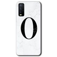 Vivo Y20S Beyaz Mermer Desenli Ö Harfi Baskılı Uyumlu Silikon Kılıf