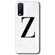 Vivo Y20S Beyaz Mermer Desenli Z Harfi Baskılı Uyumlu Silikon Kılıf