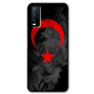 Vivo Y20S Black Ayyıldız Baskılı Uyumlu Silikon Kılıf