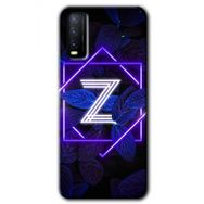 Vivo Y20S Dark Neon Yaprak Z Harfi Baskılı Uyumlu Silikon Kılıf