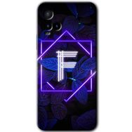 Vivo Y21 Dark Neon Yaprak F Harfi Baskılı Uyumlu Silikon Kılıf