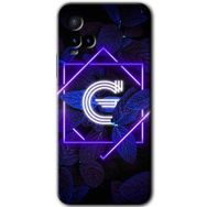 Vivo Y21 Dark Neon Yaprak G Harfi Baskılı Uyumlu Silikon Kılıf