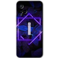 Vivo Y21 Dark Neon Yaprak I Harfi Baskılı Uyumlu Silikon Kılıf