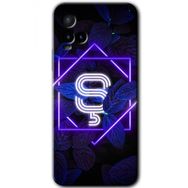 Vivo Y21 Dark Neon Yaprak Ş Harfi Baskılı Uyumlu Silikon Kılıf