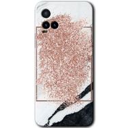 Vivo Y21 Simli Mermer Baskılı Uyumlu Silikon Kılıf