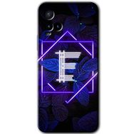 Vivo Y21S Dark Neon Yaprak E Harfi Baskılı Uyumlu Silikon Kılıf