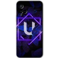 Vivo Y21S Dark Neon Yaprak Ü Harfi Baskılı Uyumlu Silikon Kılıf