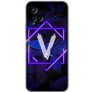 Vivo Y21S Dark Neon Yaprak V Harfi Baskılı Uyumlu Silikon Kılıf