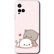 Vivo Y21S Kedi Aşkı Baskılı Uyumlu Silikon Kılıf