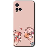 Vivo Y21S Meyveli Süt Baskılı Uyumlu Silikon Kılıf