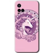 Vivo Y21S Unicorn Pembe Baskılı Uyumlu Silikon Kılıf