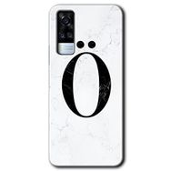 Vivo Y31 2021 Beyaz Mermer Desenli Ö Harfi Baskılı Uyumlu Silikon Kılıf