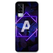 Vivo Y31 2021 Dark Neon Yaprak A Harfi Baskılı Uyumlu Silikon Kılıf