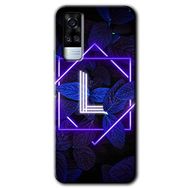 Vivo Y31 2021 Dark Neon Yaprak L Harfi Baskılı Uyumlu Silikon Kılıf