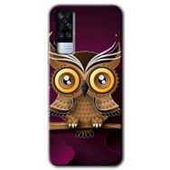 Vivo Y31 2021 Owl Bird Branch Baskılı Uyumlu Silikon Kılıf