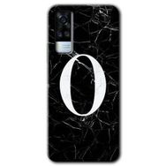Vivo Y31 2021 Siyah Mermer Desenli Ö Harfi Baskılı Uyumlu Silikon Kılıf