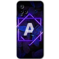 Vivo Y33S Dark Neon Yaprak A Harfi Baskılı Uyumlu Silikon Kılıf