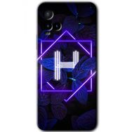 Vivo Y33S Dark Neon Yaprak H Harfi Baskılı Uyumlu Silikon Kılıf