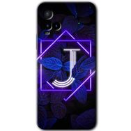 Vivo Y33S Dark Neon Yaprak J Harfi Baskılı Uyumlu Silikon Kılıf