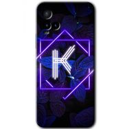 Vivo Y33S Dark Neon Yaprak K Harfi Baskılı Uyumlu Silikon Kılıf