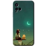 Vivo Y33S Kedili Kız Baskılı Uyumlu Silikon Kılıf