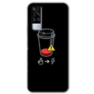 Vivo Y51 Coffee Battery Baskılı Uyumlu Silikon Kılıf