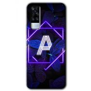Vivo Y51 Dark Neon Yaprak A Harfi Baskılı Uyumlu Silikon Kılıf