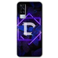 Vivo Y51 Dark Neon Yaprak D Harfi Baskılı Uyumlu Silikon Kılıf