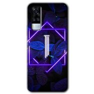 Vivo Y51 Dark Neon Yaprak H Harfi Baskılı Uyumlu Silikon Kılıf