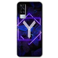 Vivo Y51 Dark Neon Yaprak Y Harfi Baskılı Uyumlu Silikon Kılıf